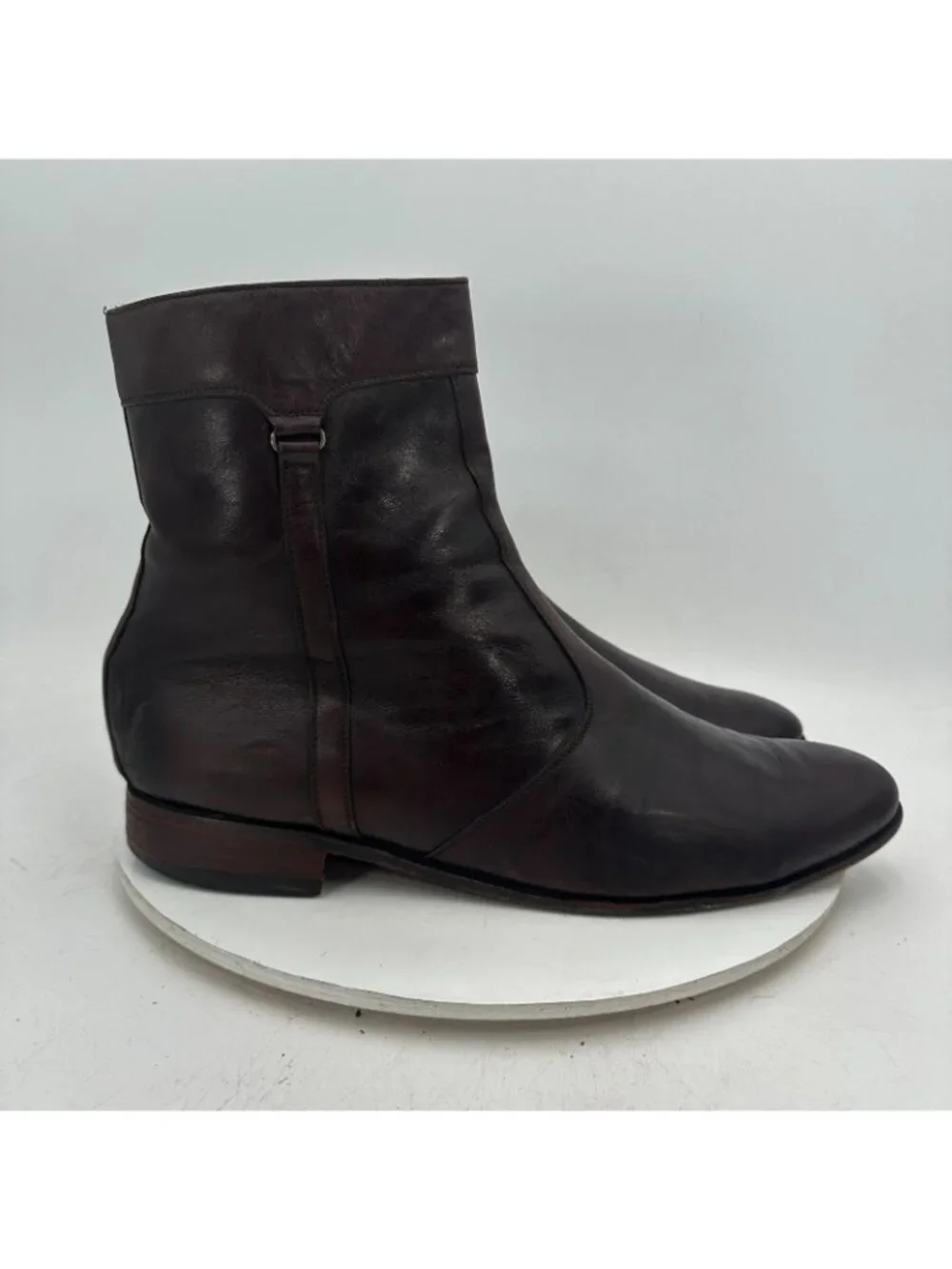 Bally Lexus Parawet Men Size 13M Dark Brown Leather Side Zip Ankle Boot